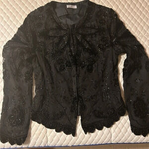 Zola Evening Beaded Sequined formal jacket size small